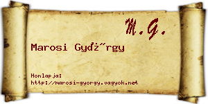 Marosi György névjegykártya