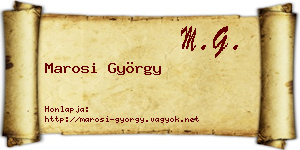Marosi György névjegykártya